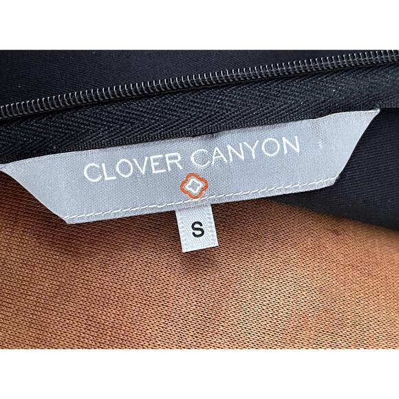 Clover Canyon Sz S Bohemian Rhapsody Dress Black Fit & Flare Stretch Party Boho - Picture 13 of 15